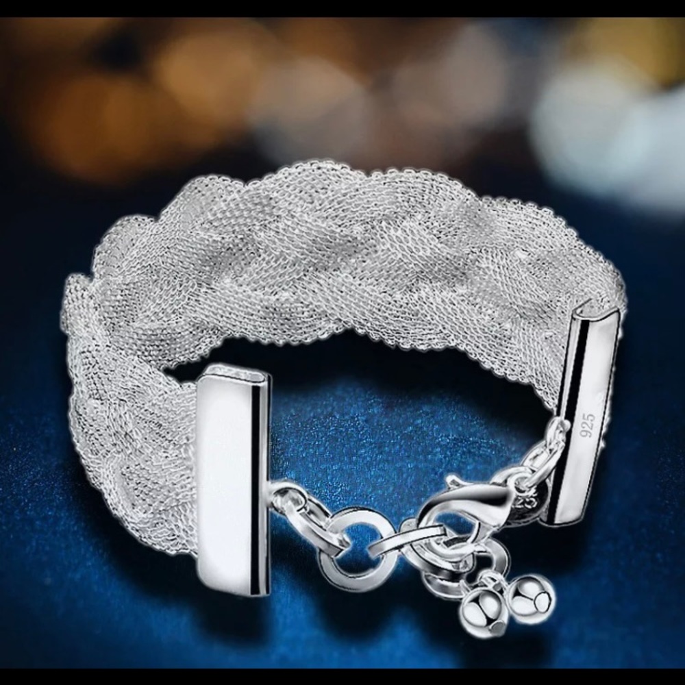 3/$60 Sterling Silver Net Weave Bracelet